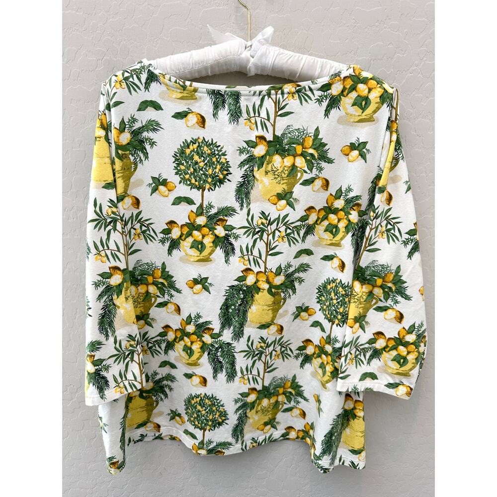 Talbots | Plus Size Petite Lemon Tree Print Shirt… - image 4